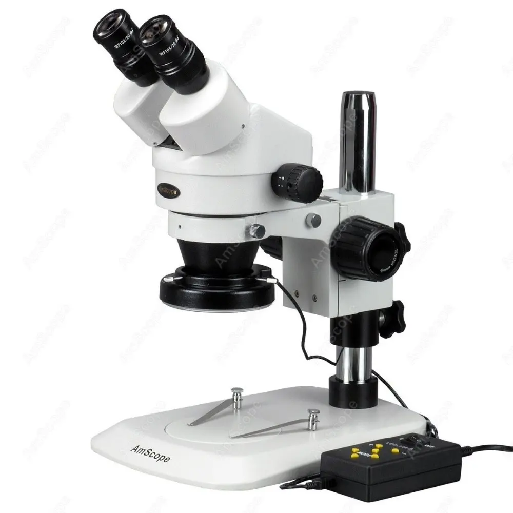 Stereo Zoom Microscope--AmScope Supplies 7X-90X Stereo Zoom Microscope with Variable 144-LED Ring Light