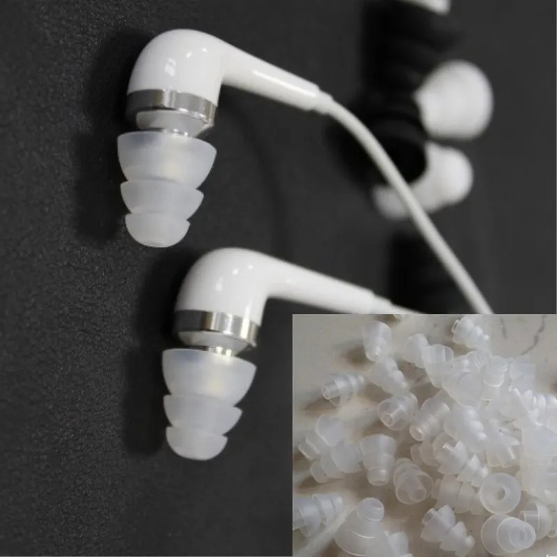 6 Pairs Drei Schicht Silikon Earbuds Ohr Knospe Ohr Tipps Ersatz Anti-slip Ohrstöpsel für Die Meisten In-Ohr kopfhörer 3 Größen (S M L)