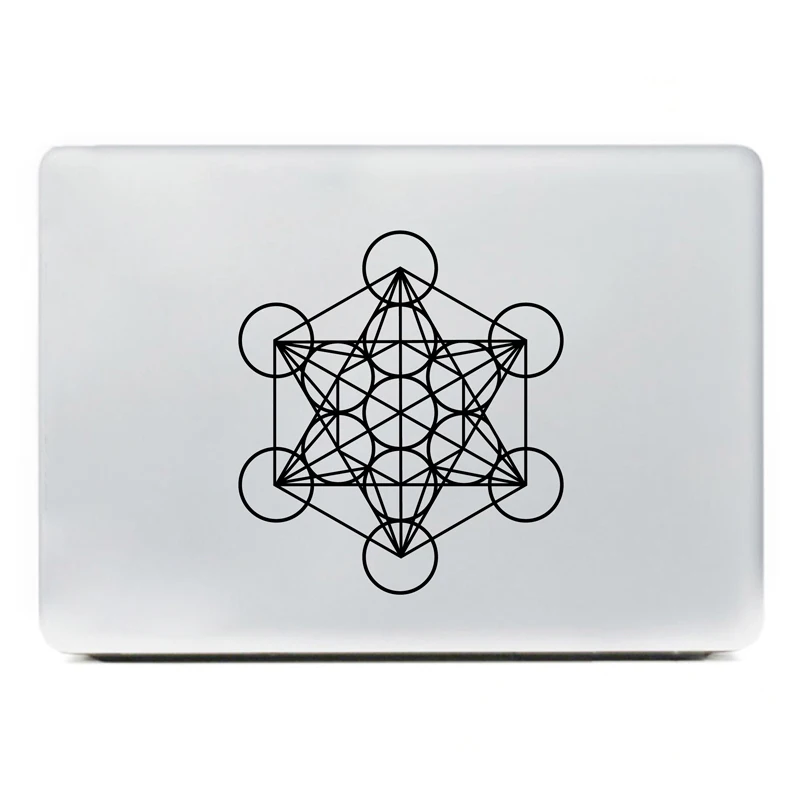 Decalque Cubo Metatron para Laptop, adesivo de vinil para Apple MacBook Air e Pro Decoração, Geometria Sagrada para a janela do carro Decor