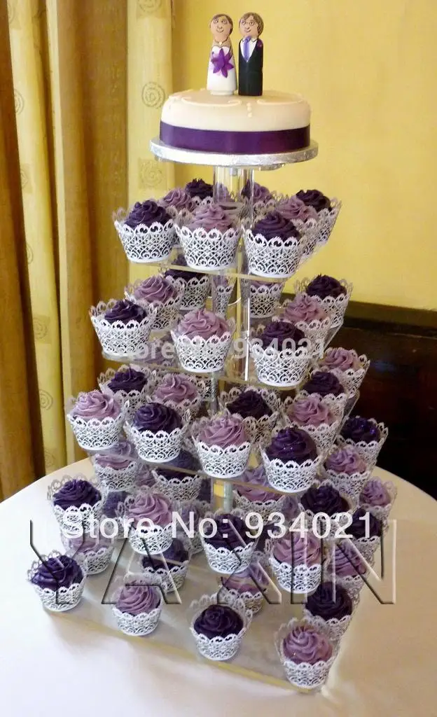 

Wholesale Plastic Clear 6 Tiers Acrylic Cupcake Stand on Sale party decoration