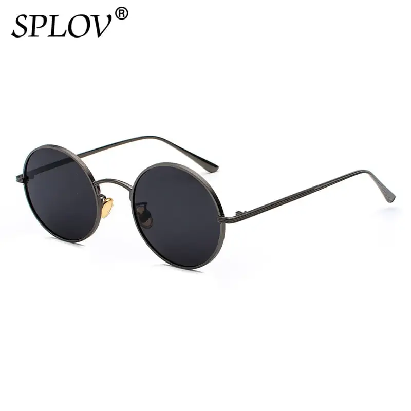 SPLOV Retro Punk Style Men Sunglasses Women Vintage Round Metal Frame Colorful Lens Sun Glasses Fashion Eyewear Gafas Sol UV400