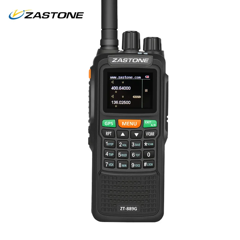 Imagem -03 - Zastone-transceptor Portátil de Rádio Walkie Talkie Gps Sos 10w 3000mah Vhf 134174mhz Uhf 400520mhz 999ch 889g