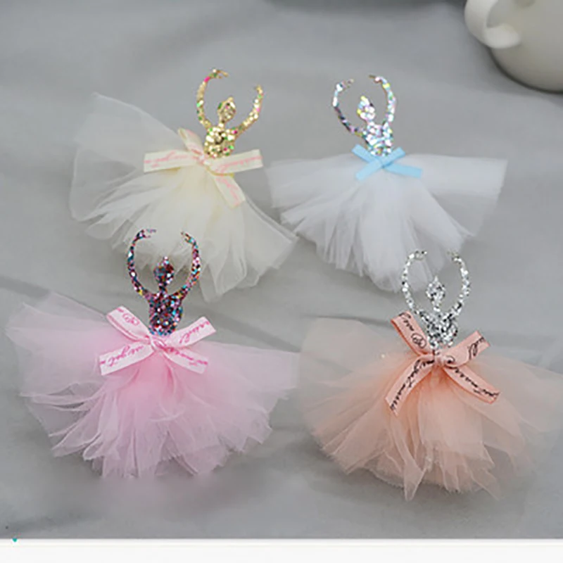 

10pcs/lot 7.5*9.5cm Lace dress ballet girl Padded Appliques DIY Handmade Children Hair Accessories For Clothes Sewing Supplies