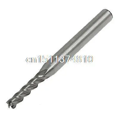 Helical Groove HSS-AL 4mm Dia 4 Flutes End Mill Milling Cutter