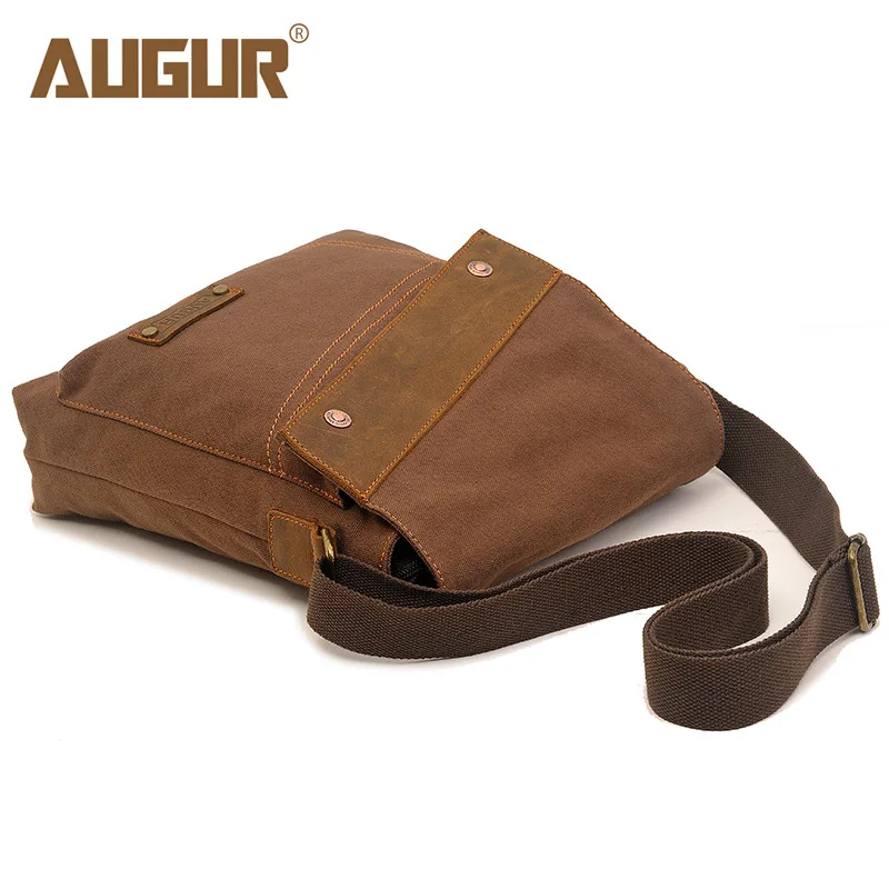 AUGUR 2024 Canvas Crossbody Bag Men Military Army Vintage Messenger Bags Large Shoulder Bag Casual Travel Bags