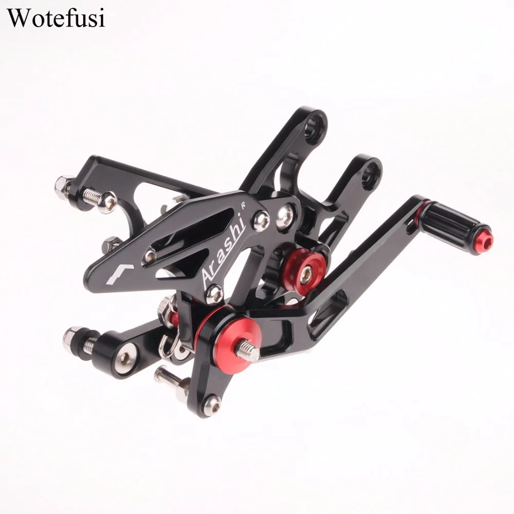 Wotefusi Motorcycle Adjustable Rear Sets Footrest Foot Rest Pegs For HONDA CBR 1000 R 2008 2009 Black  [TT17]