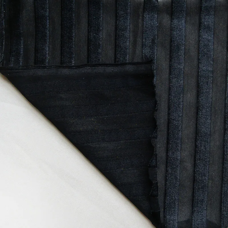 Modischer Glänzender Streifen-Stretchstoff Französischer Mercerisierter Weicher Stoff für Klassische Kleider Figurbetonte Hosen Nähen – Detail 4