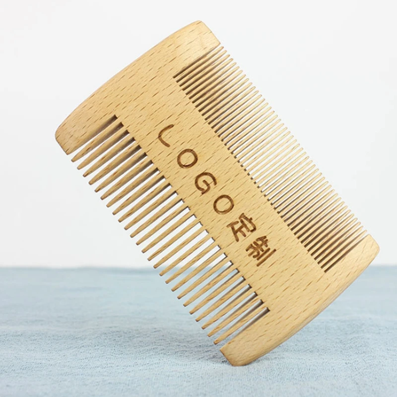 

1000pcs/lot 2 in 1 Wood Hair Comb Close tine comb Tooth Hairbrush combs Wooden Perforated strainer combs Can customize logo