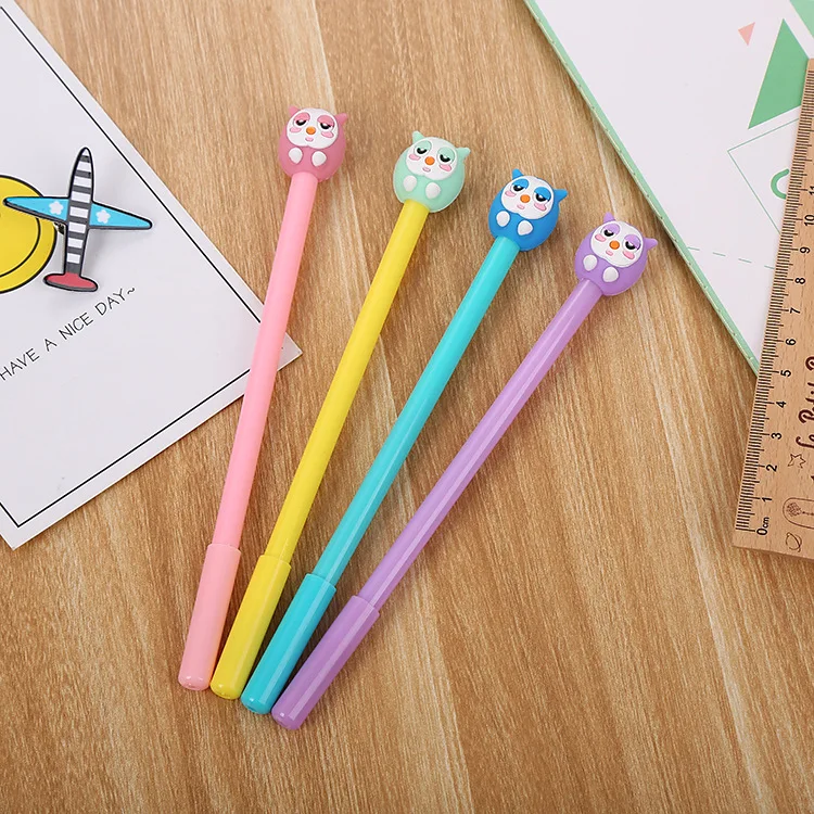 

100 PCS Cartoon Stationery Owl Neutral Pen Creative Cute Student Office Supplies Signature Pen Kawaii School Supplies