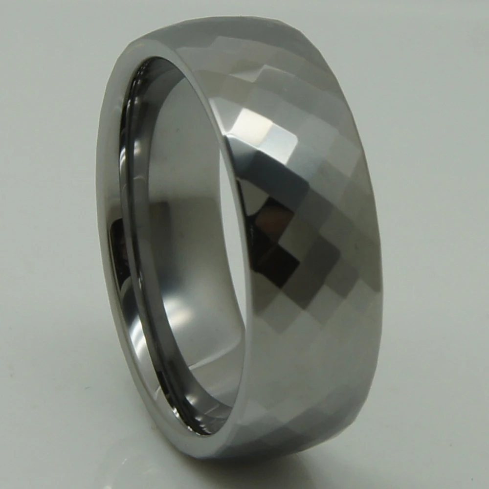 8mm width men multi facet   hi-tech scratch proof wedding tungsten ring