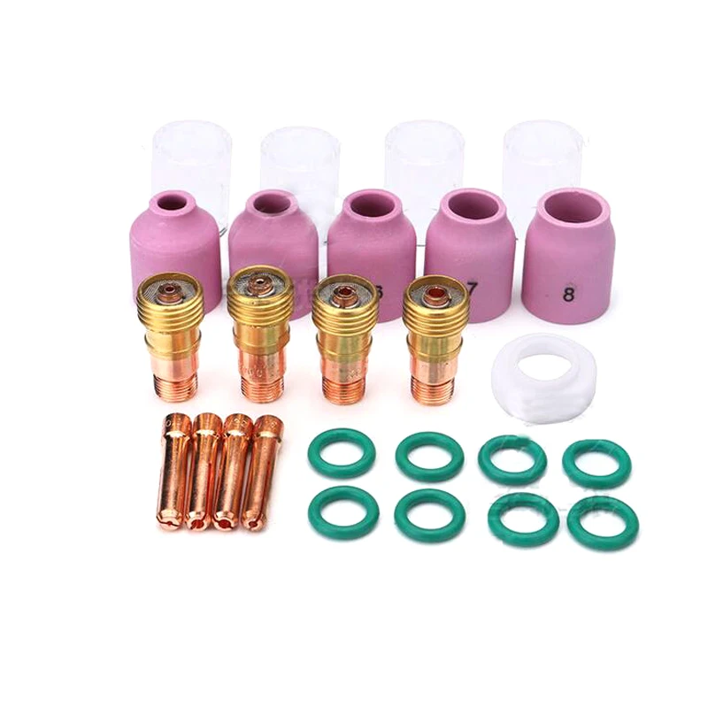 

26Pcs TIG Welding Torch Stubby Gas Lens #10 Pyrex Cup Kit for Tig WP-17/18/26