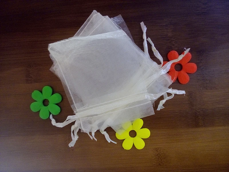 17*23cm 2000pcs Organza Bag white Drawstring bag jewelry packaging bags for tea/gift/food/candy small transparent pouch Yarn bag