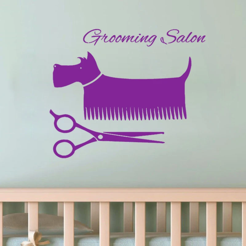 

ZOOYOO Schnauzer Wall Decals Quotes Grooming Salon Pet Dog Animals Vinyl Art Waterproof Wall Stickers Kids Rooms Wall Decor