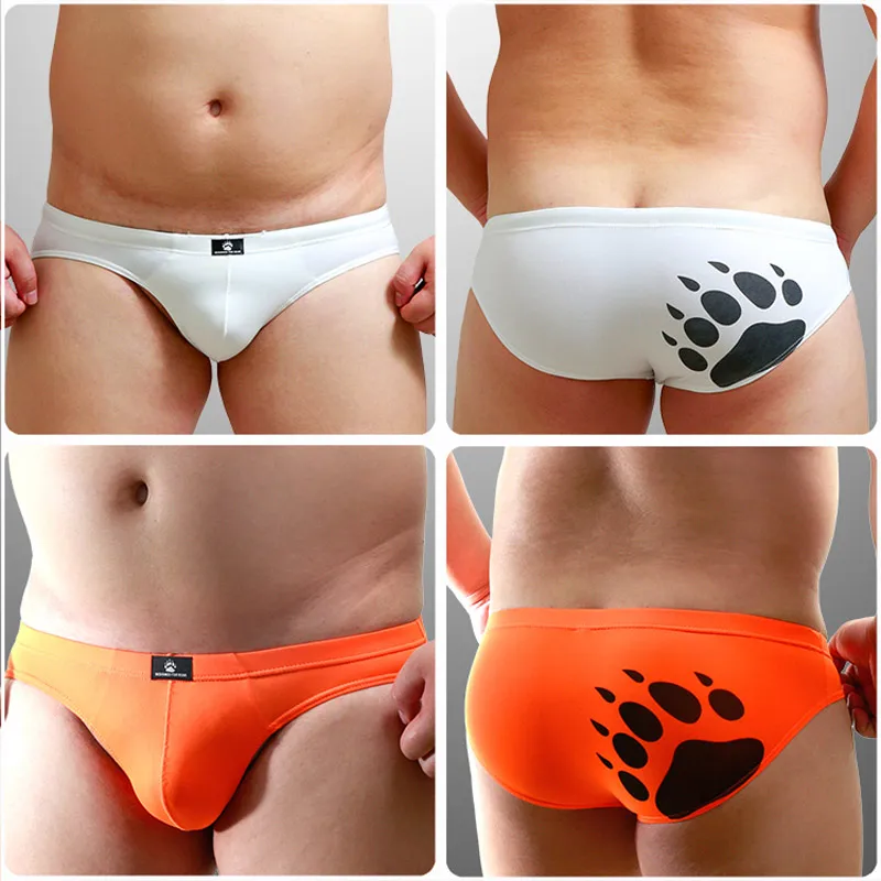 Plus Size Bear Claw Men\'s Triangular Trunks Gay Bear Underwear Bear Paw Low Waist Briefs Trunks For Bear 6 Colors M L XL XXL