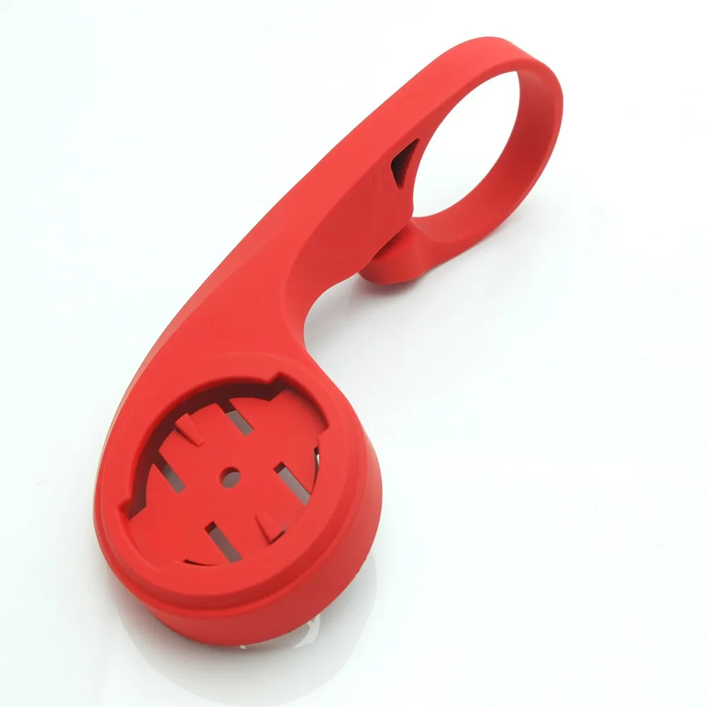 Soporte de montaje rojo para bicicleta de montaña/carretera al aire libre de 31,8mm + funda de goma para ordenador GPS Garmin Edge 800/810