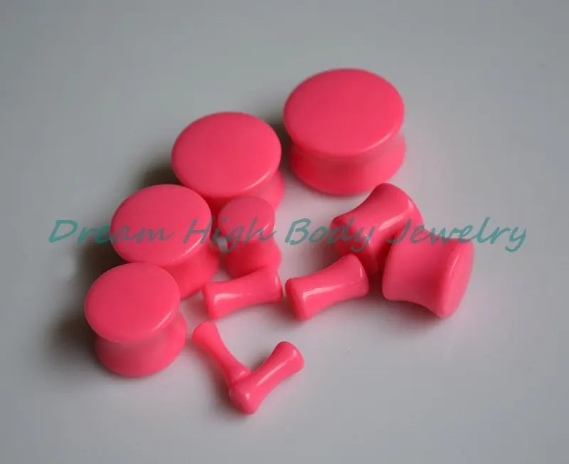 double flare ear plug sela flesh tunnel taper stretching acrilico uv 318 mm piercing orelha joias expan neon pink nova chegada 01