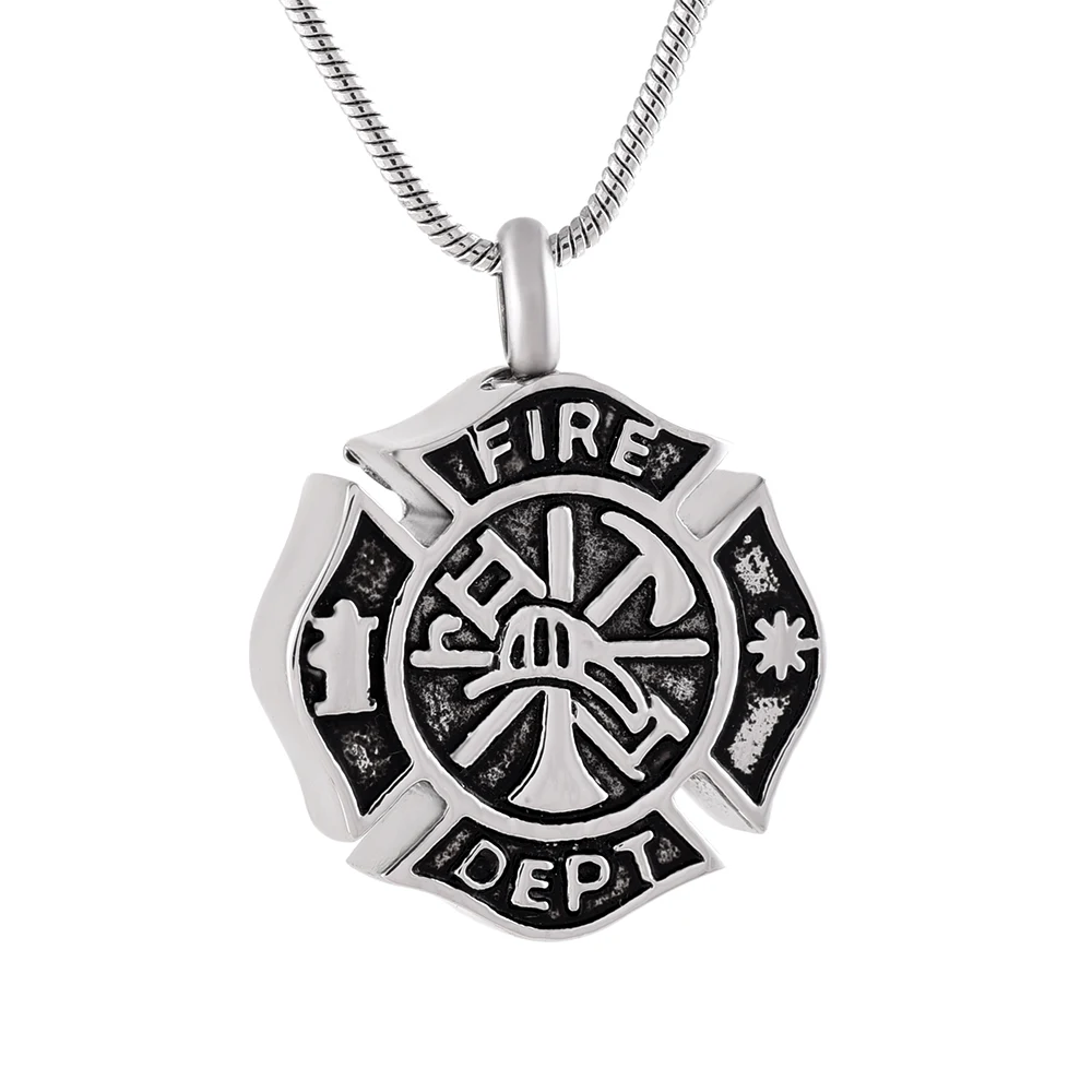 MJ9854 New Fire Dept High Grade Memorial Jewelry Cremation Ashes Necklace Mini Keepsake Urns  Women Men Jewelry