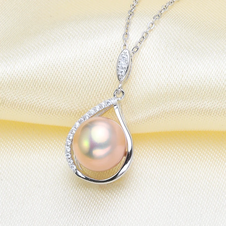 

S925 Sterling Silver Waterdrop Pearl Pendant Findings Women DIY Pearl Pendant Components Silver&Gold Color 3Pcs/Lot