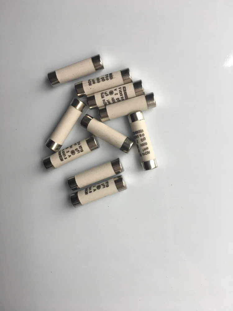 60 Pcs Ceramic Fuses 2A 500V  8.5mm x 31.5mm