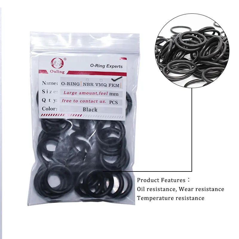 10PCS  Fluorine rubber Rings Black FKM Seal 1.8mm Thickness ID6.3/7.1/7.5/7.65/8/8.5/9/9.25/9.5/10/10.6mm O-Ring Seal Gasket