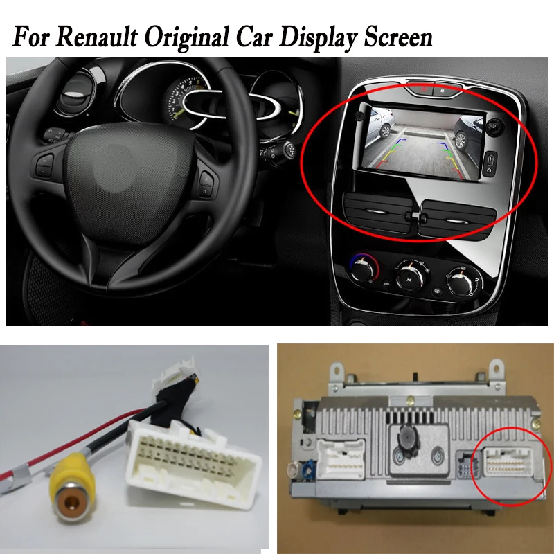 

Backup camera For Renault Captur Kaptur 2013 2014 2015 2016 2017 Reversing Camera/ OEM Screen Cable Adapter/ 24 Pins Wire RCA