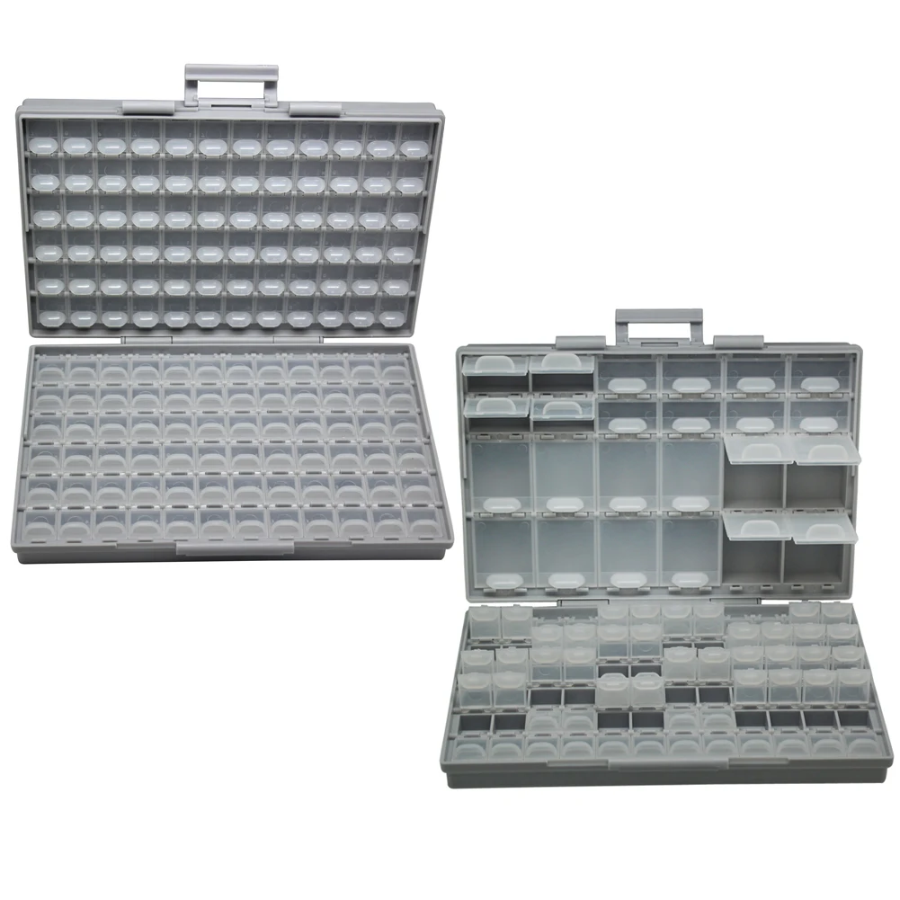 AideTek SMT plastics Box storage toolbox Enclosure Compartments each w/lid SMD BOXALL144+BOXALL96 Box Organizer Craft Beads Stor