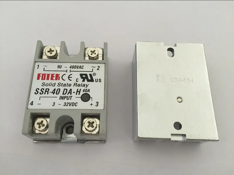 1PCS SSR40DA-H SSR-40DA-H Manufacturer 40A ssr relay,input 3-32VDC output 90-480VAC