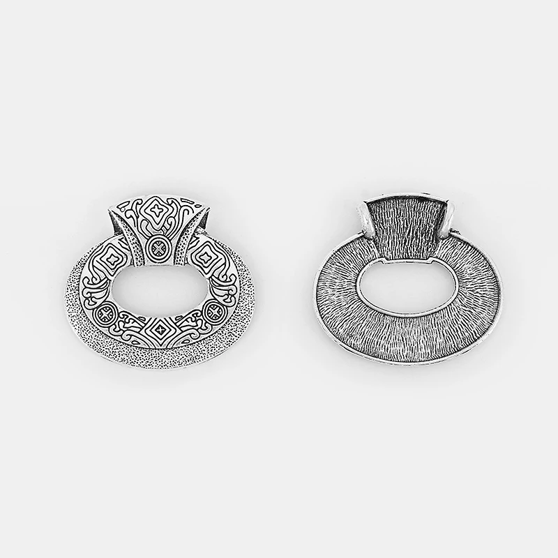 4PCS Ethnic Abstract Large Hollow Round Charms Pendants for Necklace Choker DIY Jewelry Findings Making 45x42mm