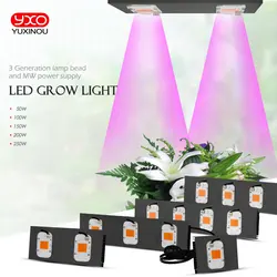 Luz Led COB de espectro completo para siembra de plantas, lámpara de crecimiento con enchufe, 50W, 100W, 150W, 200W, 250W, AC220V, 230V, 380-780nm