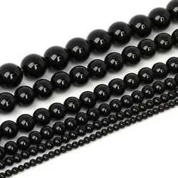 High Quality Nature Black  Round Ball Stone Bead Dyed 15