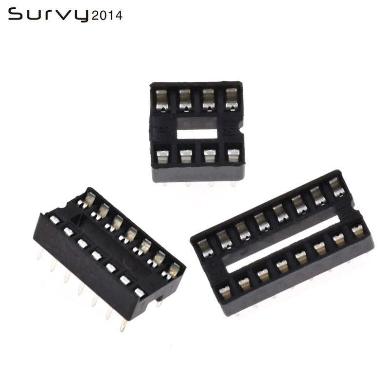 50PCS IC Socket 8PIN 14PIN 16PIN Pin 2.54mm Integrated Circuit Adaptor Solder Type Narrow