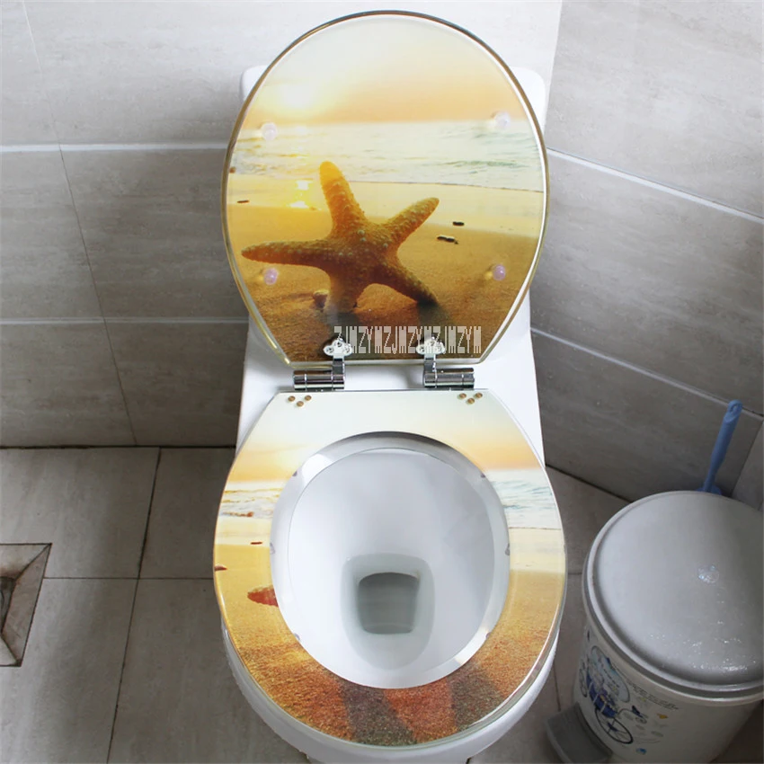 New Universal Resin Toilet Seat Cover Stainless Steel Slow Down Mute Thickened Toilet Cover Set U/V/O