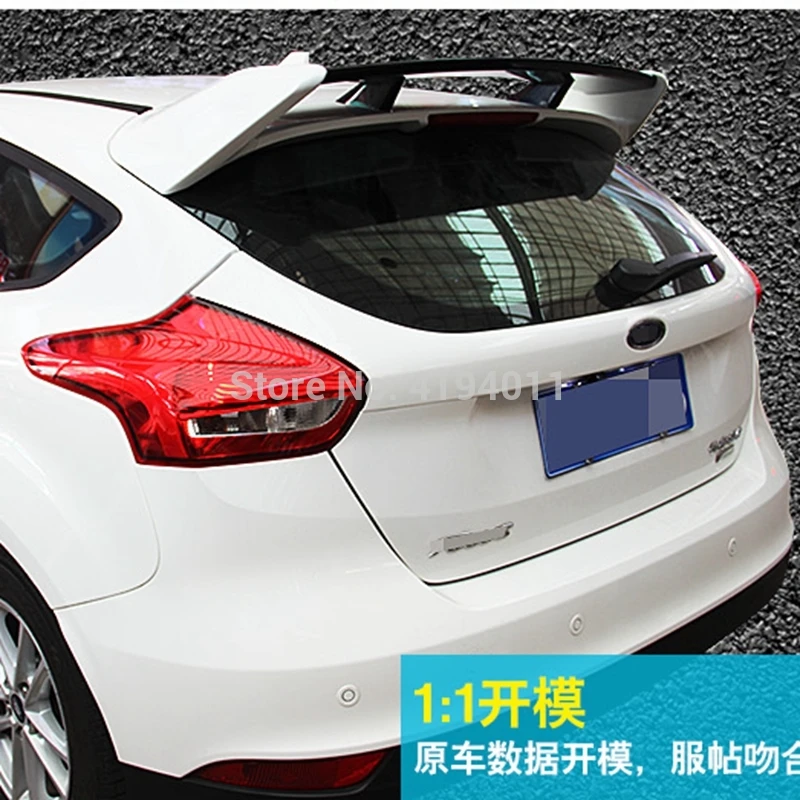 MONTFORD ABS Plastic Material Unpainted Color Rear Trunk Wing Lip Rear Spoiler Car Styling For Ford Focus RS Spoiler 2015-2018