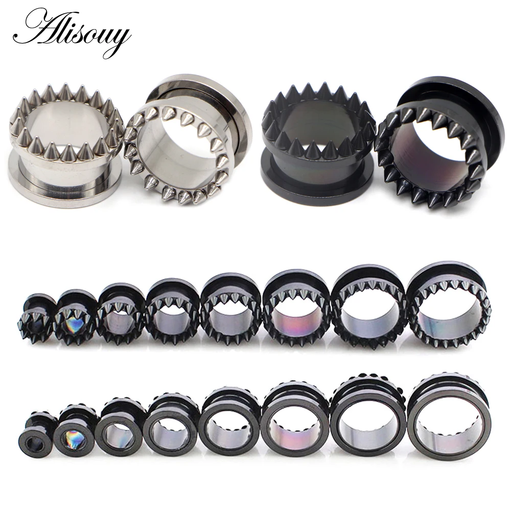 1pc 316L Stainless Steel Ear Plugs and Tunnels Ear Piercings Earlets Screwed Earring Expander Ear Gauges Body Jewelry Piercings