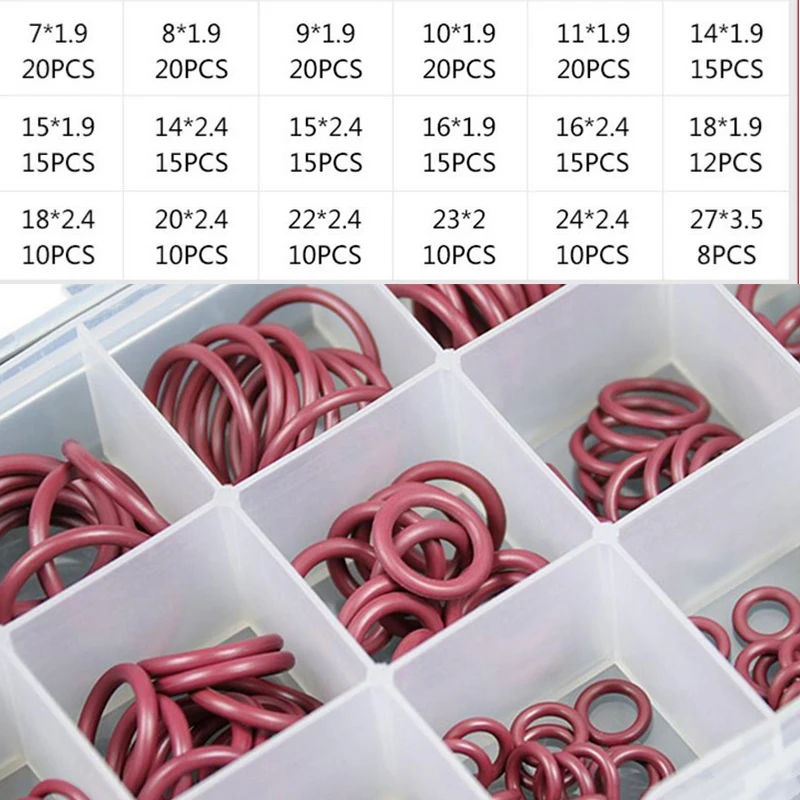 HNBR Rubber R134a R12 Red For Car Automotive A/C Air Conditioning System O-Ring Seal Kit Assortment Set