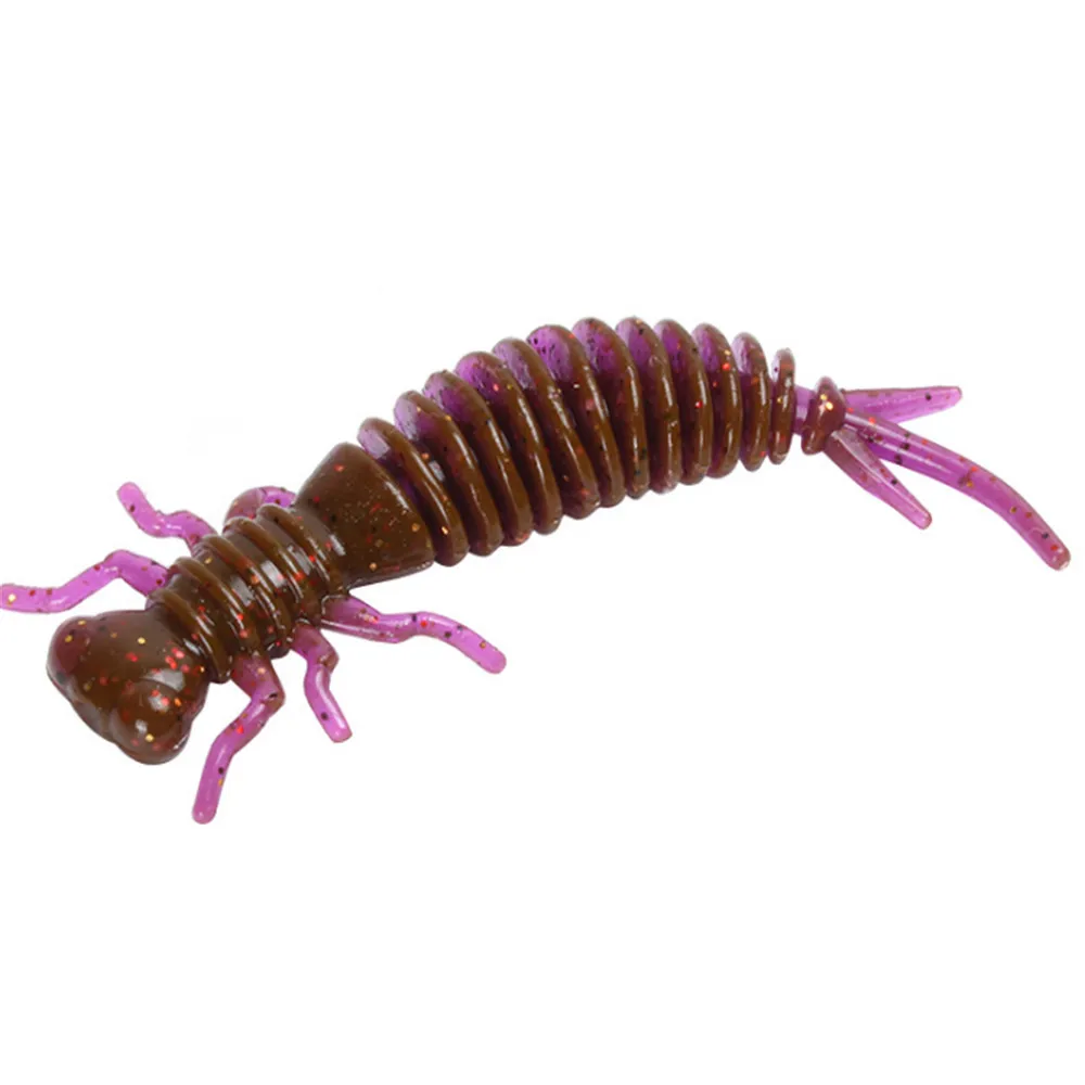 Iscas larva macias de silicone artificial, isca de pesca de minhoca 55mm 75mm 100mm