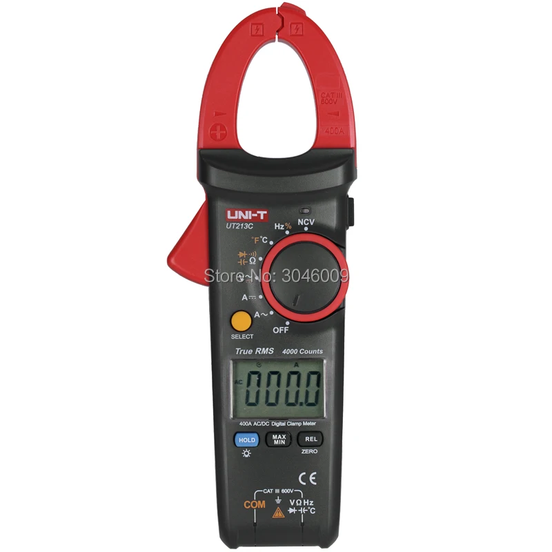 UNI-T UT213C AC DC 400A Digital Clamp Meter True RMS ammeter Resistance / Capacitance / Frequency / Temperature Test NCV