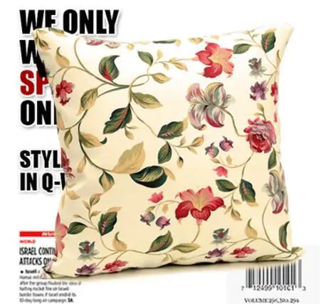 pastoral floral pattern cushion cover decorative square flower cotton lumbar pillow case indoor