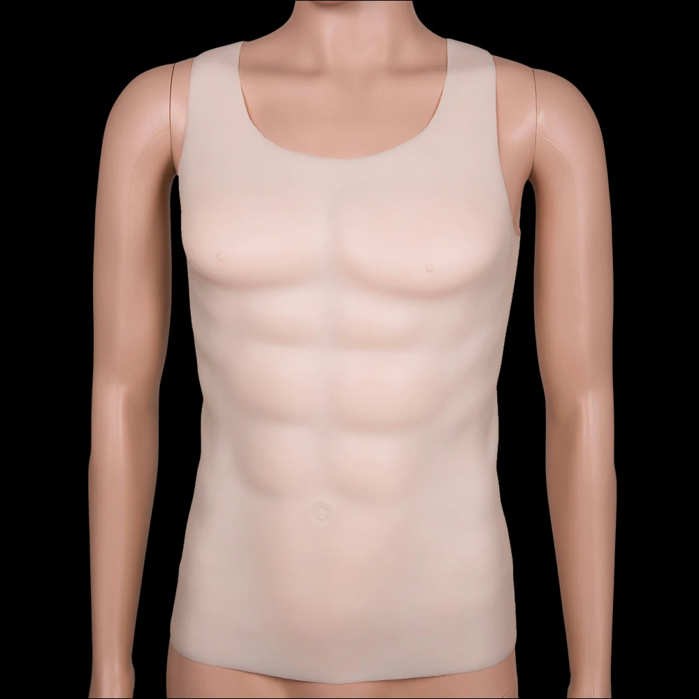 1750g White Silicone Fake Chest Thickness of Pectoral muscle 2.5cm Muscle Pecloralis Muscle cosplay Artificial Men Chest