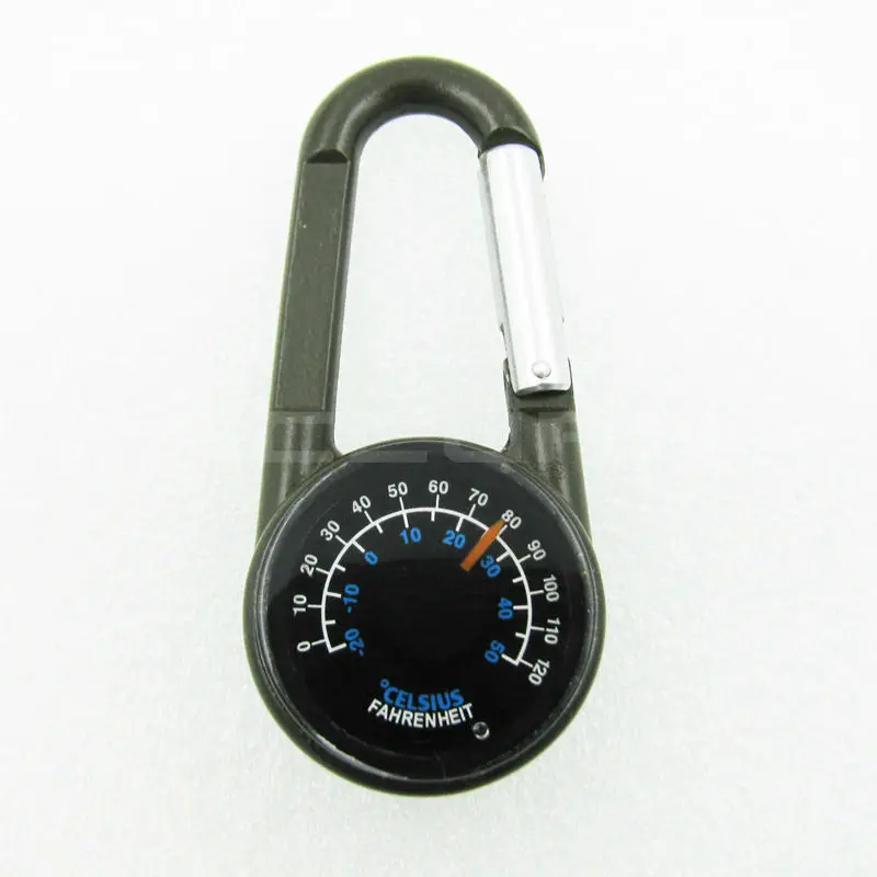 Aluminum Carabiner Compass + Thermometer  for Mountain-chimbing Hiking Outdoor Camping Model DC27T2