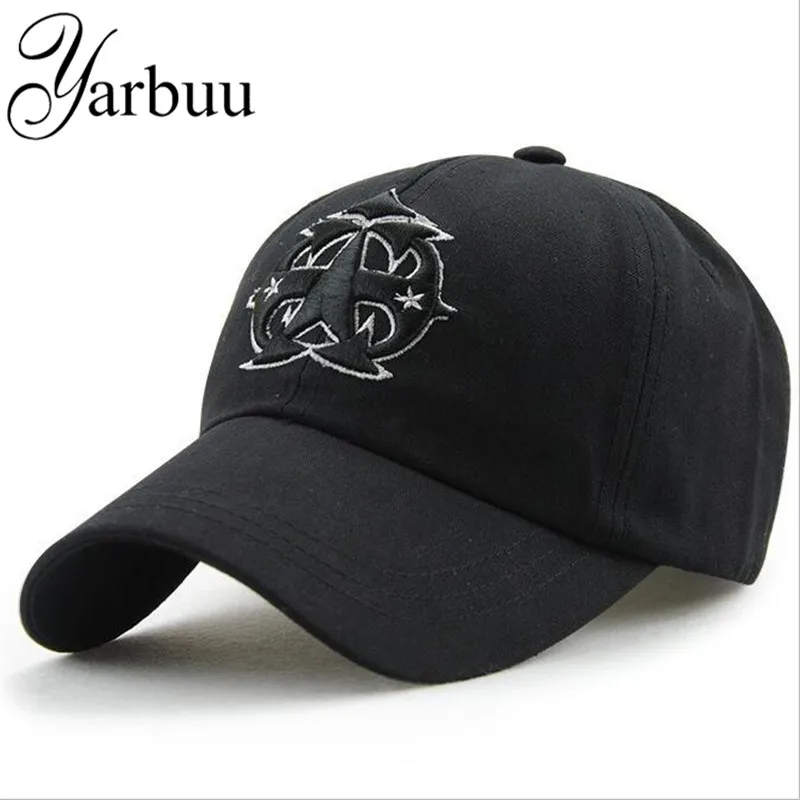 [YARBUU] baseball caps Star embroidery cap spring cotton hats for men and women high quality Solid color adjustable peaked cap