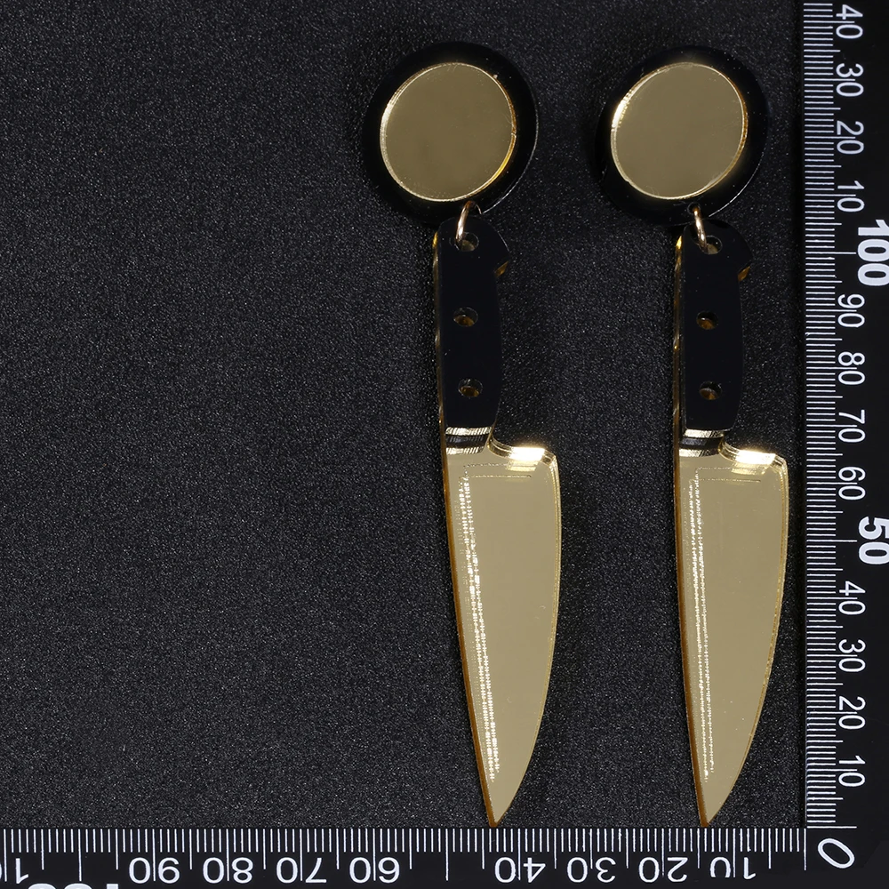 SOHOT Hyperbole Acrylic Knife Shape Drop Earrings New Hot Sale European Popular Women Holiday Party Major jewelry Accessories