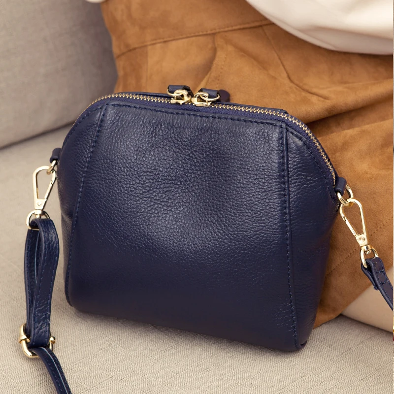 Genuine Leather Small Crossbody Bags for Women Luxury Handbag Fashion Ladies Shoulder Bag Female Party Purse Shell Bags