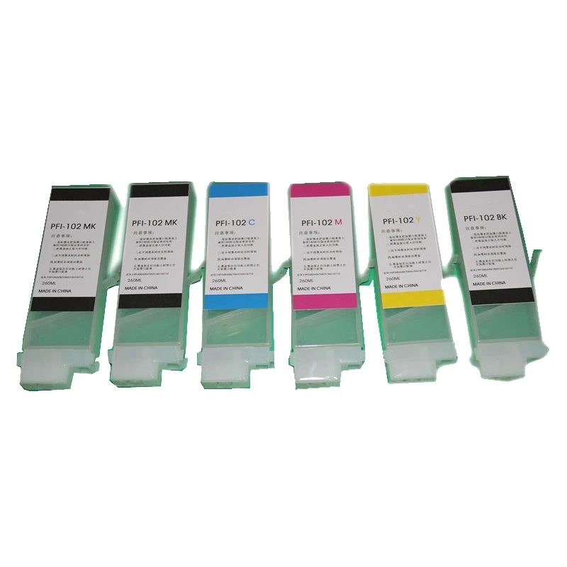 

einkshop PFI-102 PFi102 Ink Cartridge For Canon IPF 605 650 655 750 755 IPF605 IPF650 IPF655 IPF750 IPF755 plotter without chip