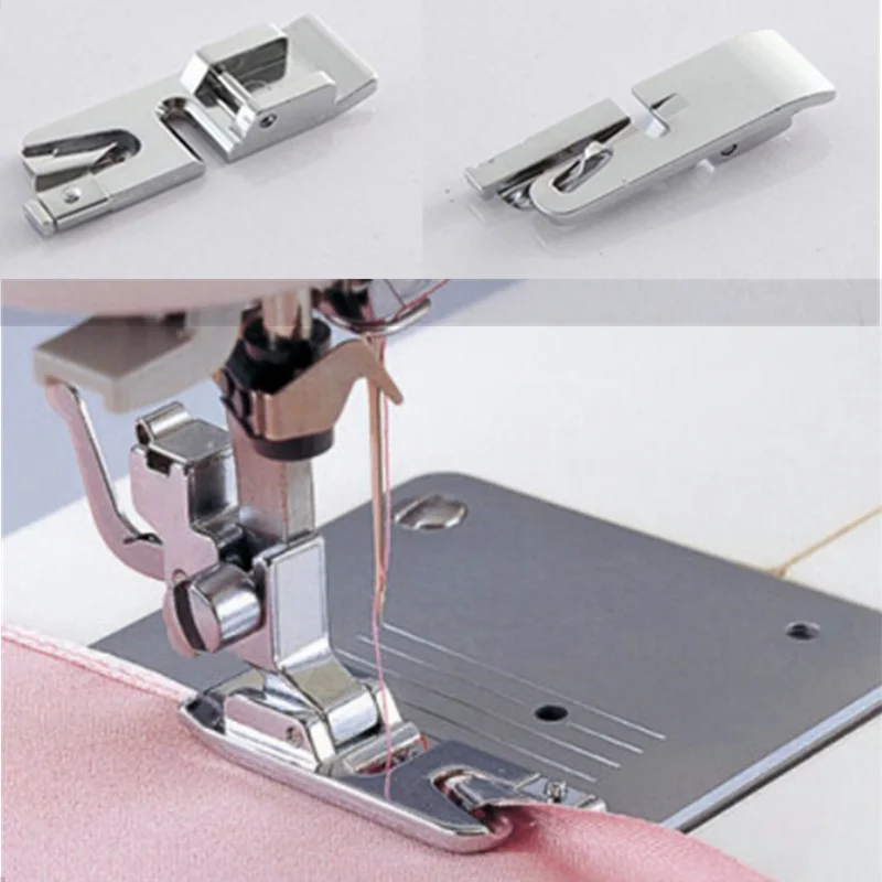 1Pc Domestic Sewing Machine Rolled Hem Curling Presser Foot For Singer Janome Brother Sewing Accessories AA7005-1