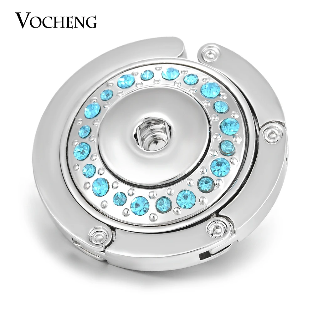 10PCS/Lot Vocheng 18mm Snap Women Accessories Foldable Hook 4 Colors Rhinestone Handbag Table Holder NN-502*10 Free Shipping