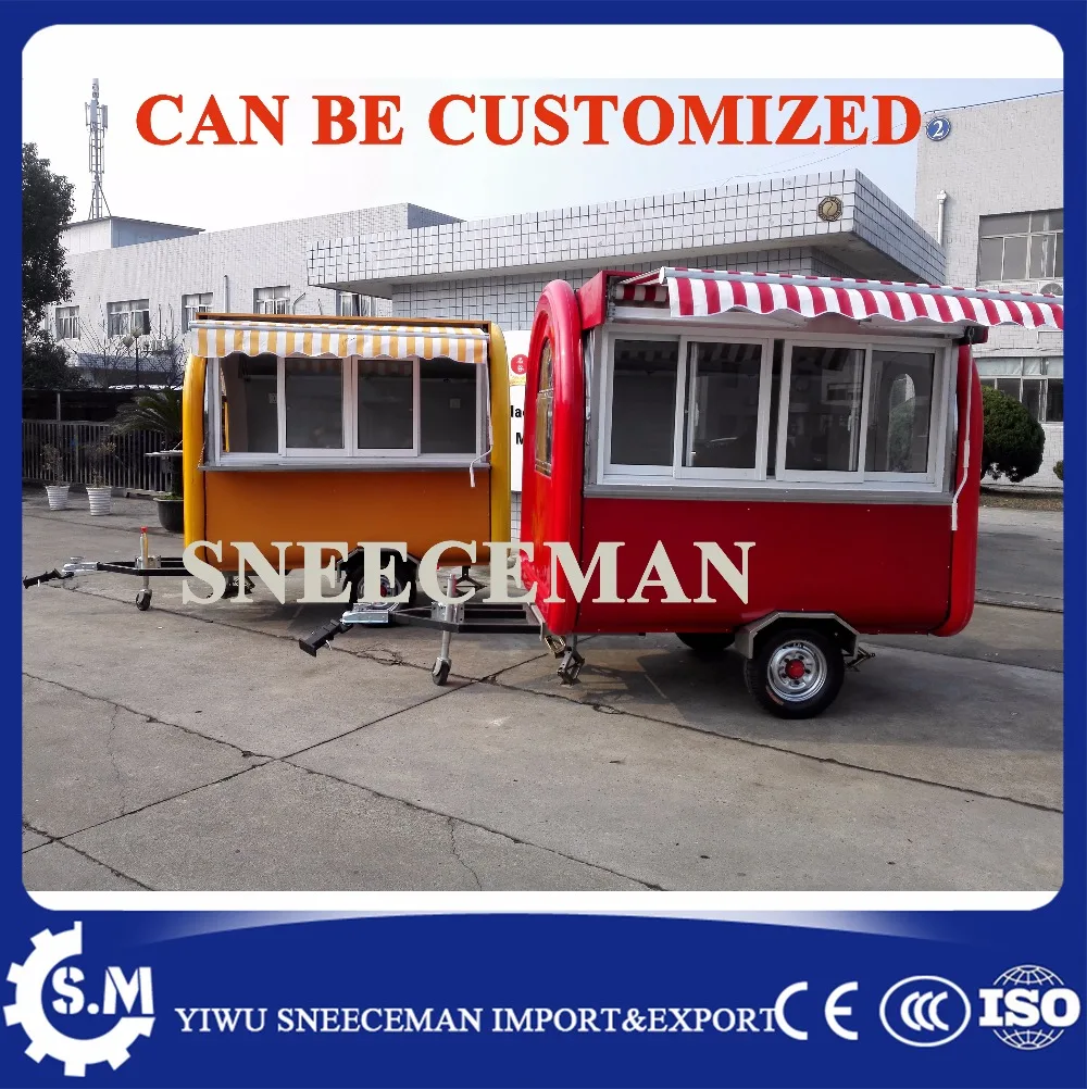 Multifunction food cart mobile juice trailer new shaved ice machine food cart with equipments food trailer