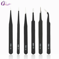 Qiao Excellent Quality 6 Different Options Tweezers New Stainless Steel Industrial Anti-static Cross Tweezers Accessories Tools