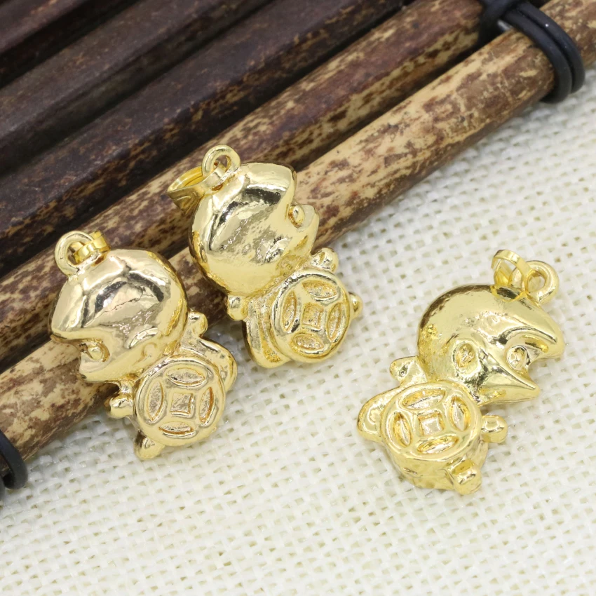 High quality spacers beads pendants accessories 14*25mm cute monkey shape gold-color 5pcs diy findings B2551