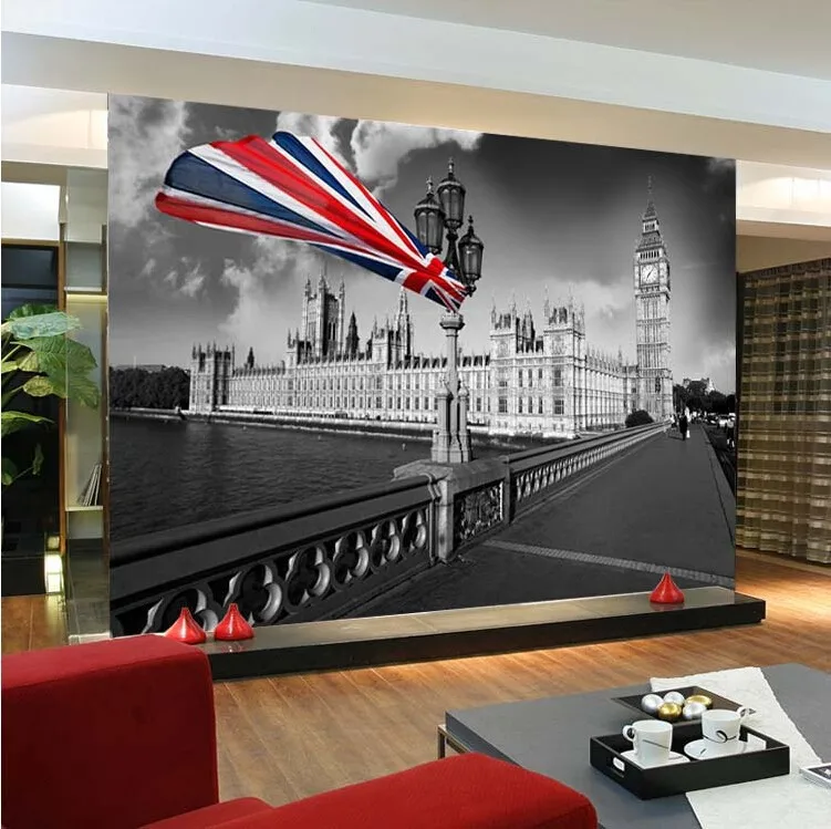 beibehang paper 3d wallpaper Bar modern personalized retro nostalgia London streetscape wall mural wallpaper for living room